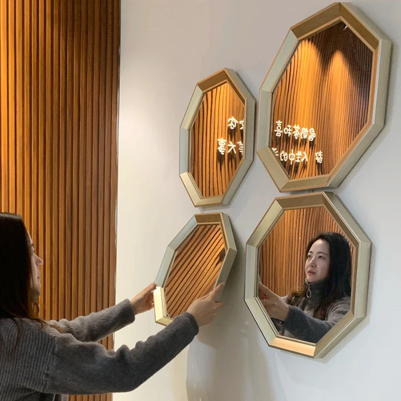 miroirs décoratifs hexagonaux en métal pour décoration esthétique - Image 3