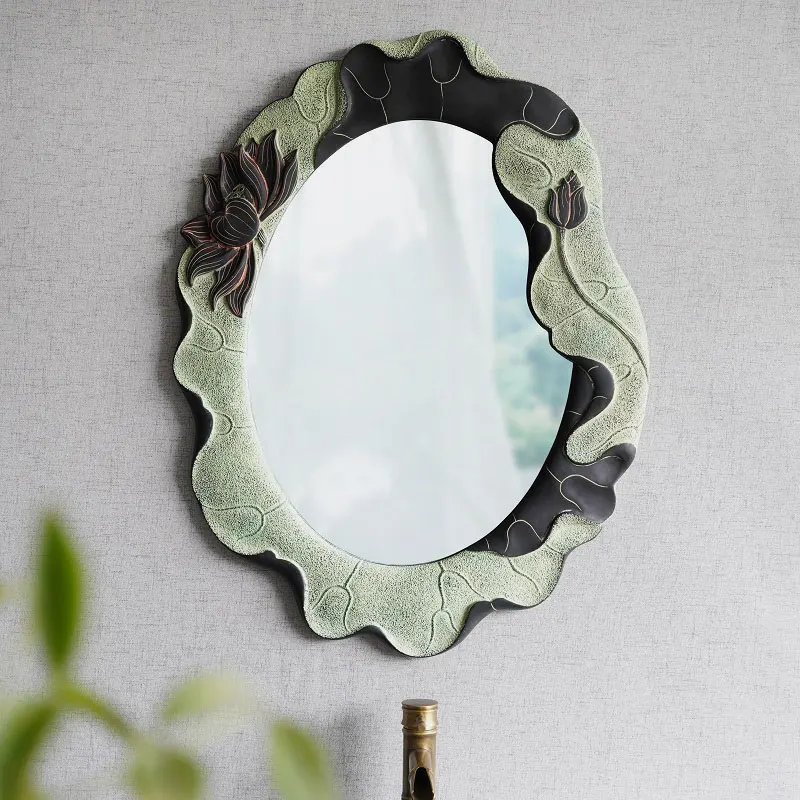 miroirs décoratifs ovales adhésifs rétro pour décoration murale - Image 2