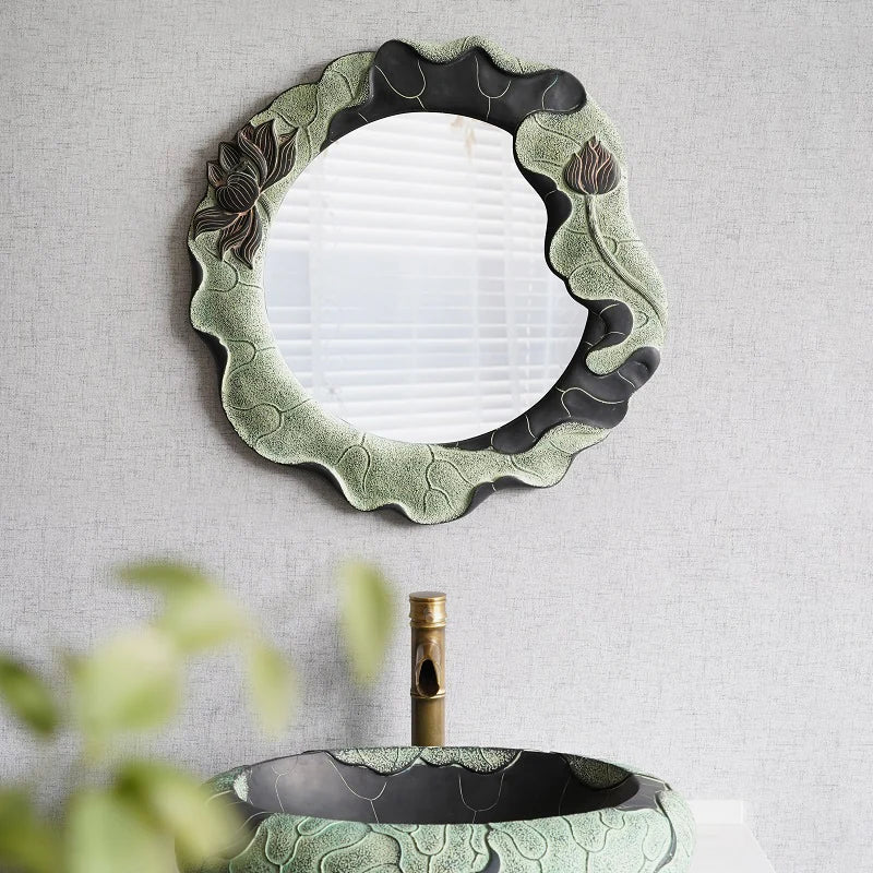 miroirs décoratifs ovales adhésifs rétro pour décoration murale - Image 3