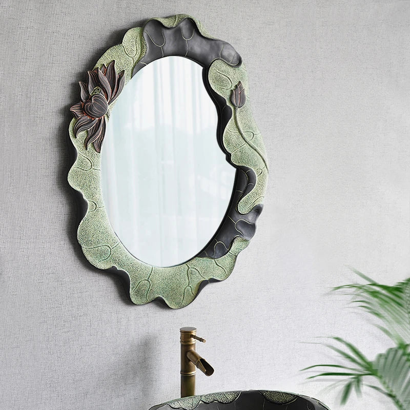 miroirs décoratifs ovales adhésifs rétro pour décoration murale - Image 4