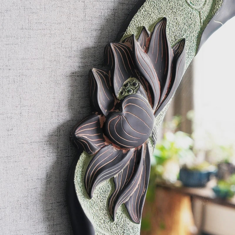 miroirs décoratifs ovales adhésifs rétro pour décoration murale - Image 5