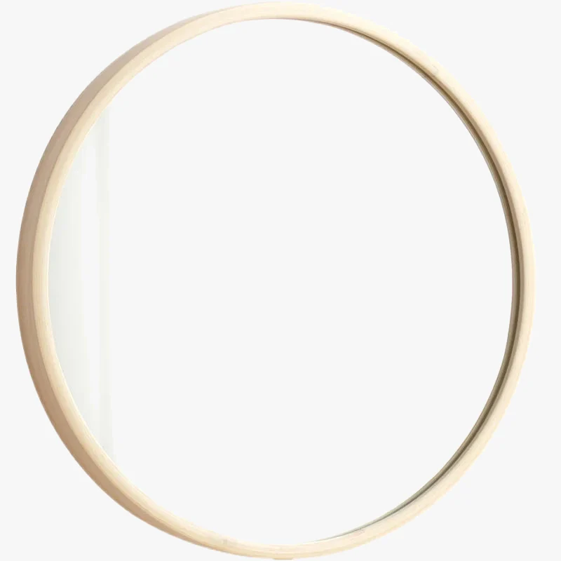 miroirs décoratifs ronds en bois nordique pour intérieur