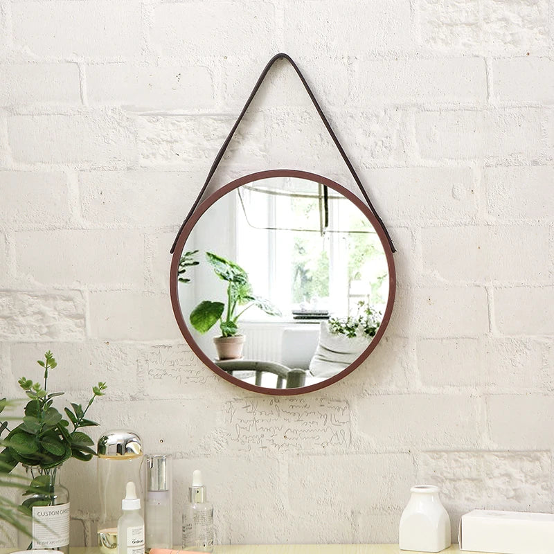 miroirs décoratifs ronds en bois rétro pour décoration intérieure - Image 3