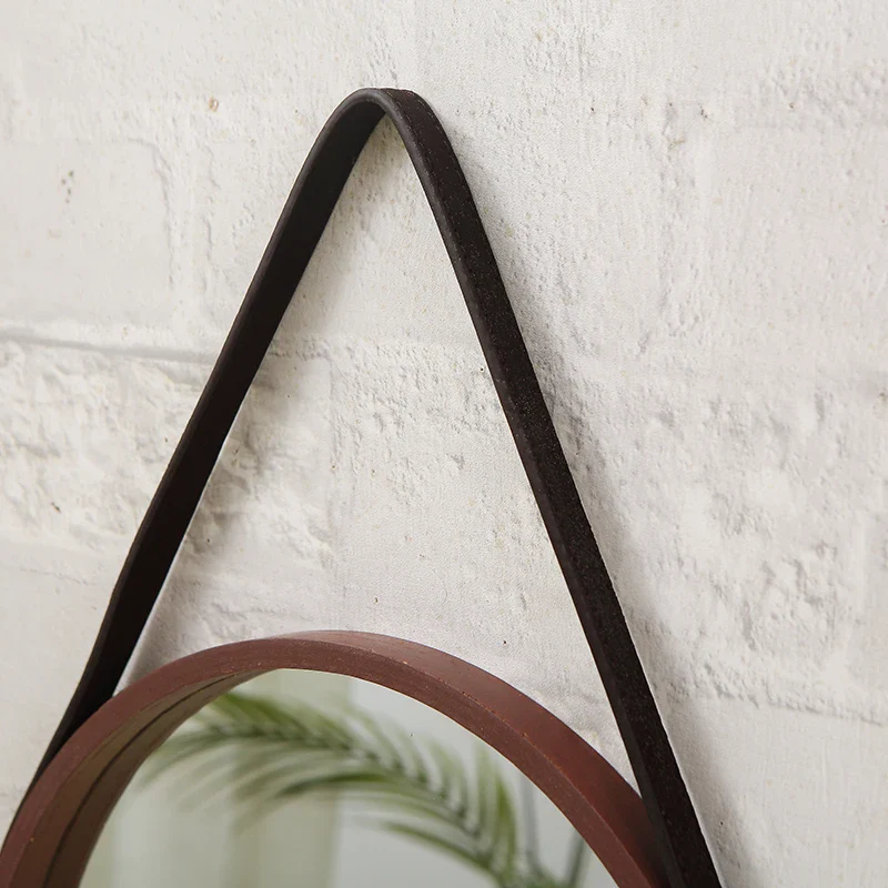 miroirs décoratifs ronds en bois rétro pour décoration intérieure - Image 4