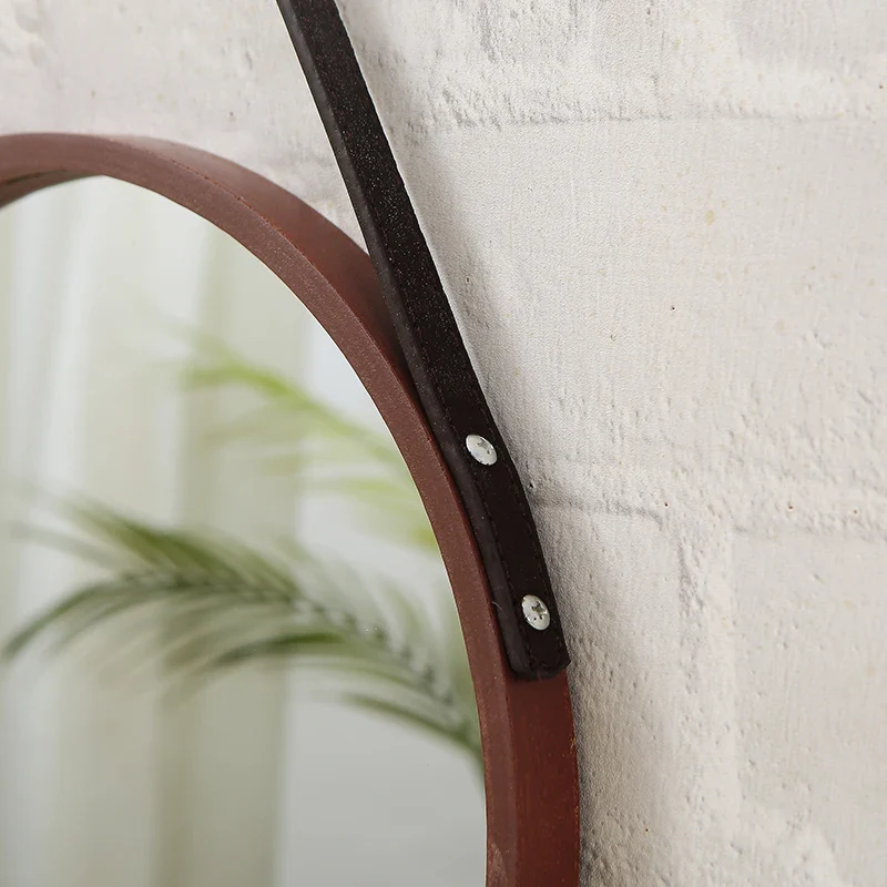 miroirs décoratifs ronds en bois rétro pour décoration intérieure - Image 5