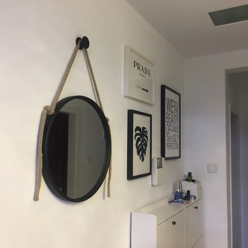 miroirs décoratifs ronds rétro suspendus artisanat nordique esthétique - Image 5