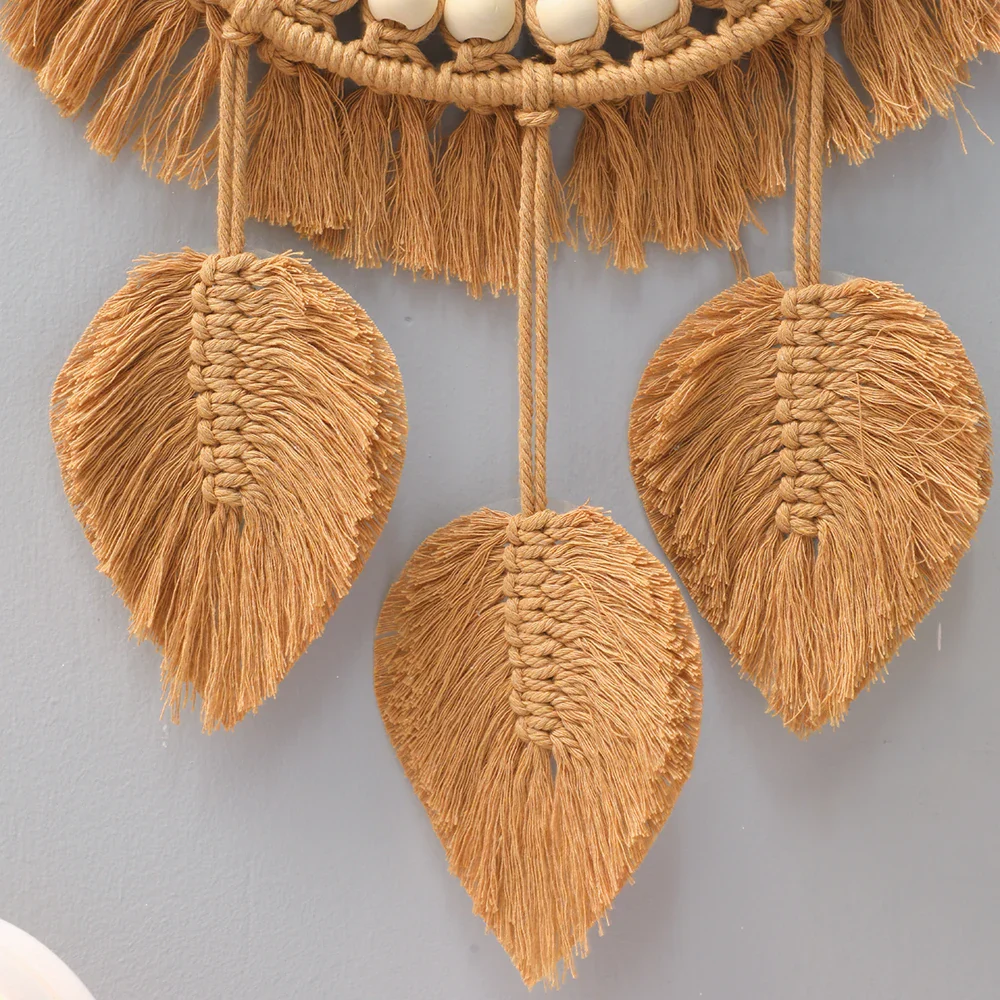 miroirs muraux ronds décoratifs tissés à la main pour la maison - Image 4