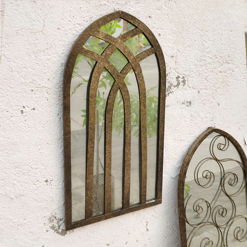 miroirs rétro nordiques en bois pour décoration artisanale murale - Image 2