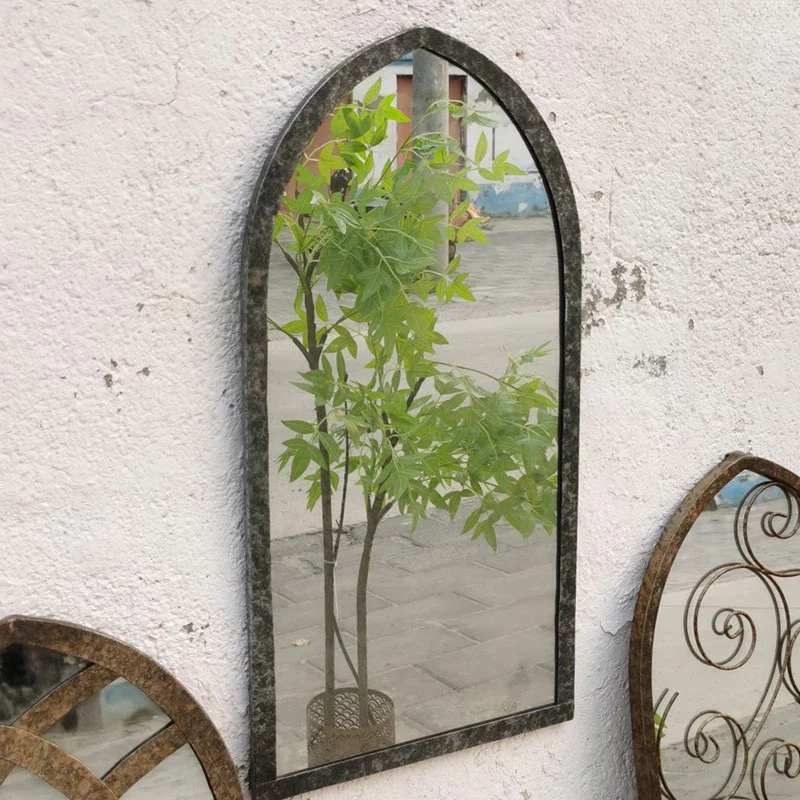 miroirs rétro nordiques en bois pour décoration artisanale murale - Image 3
