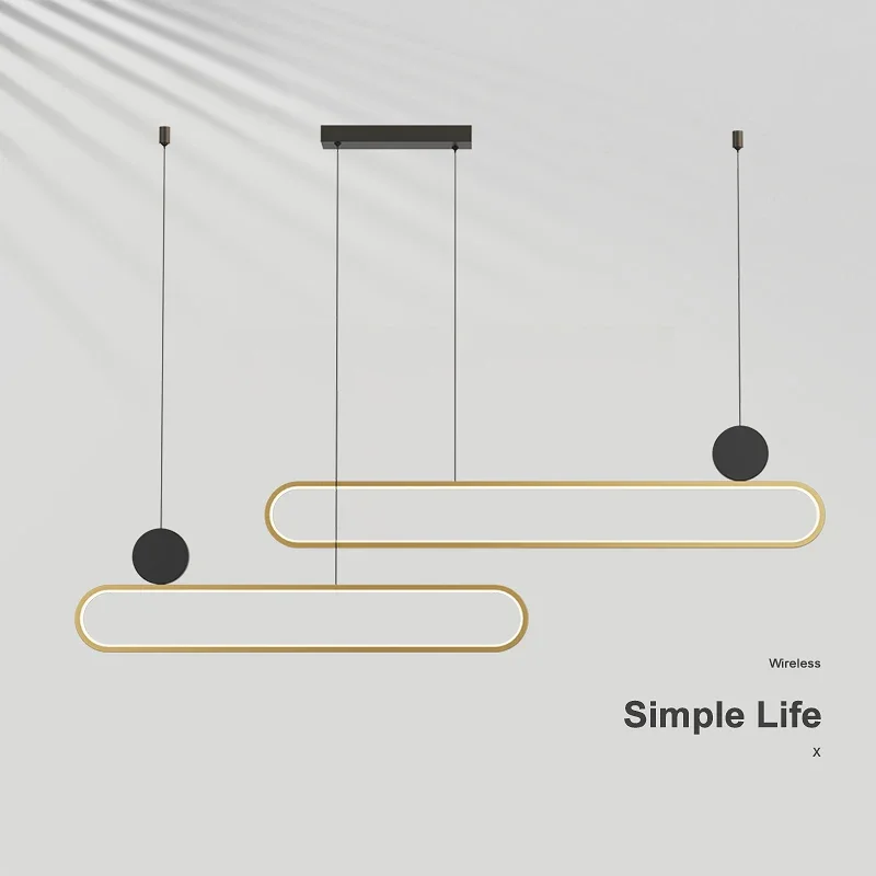 Modern and simple LED dining room chandelier, Nordic gold living room, kitchen lights, bar, meeting room decorative lighting - Image 3