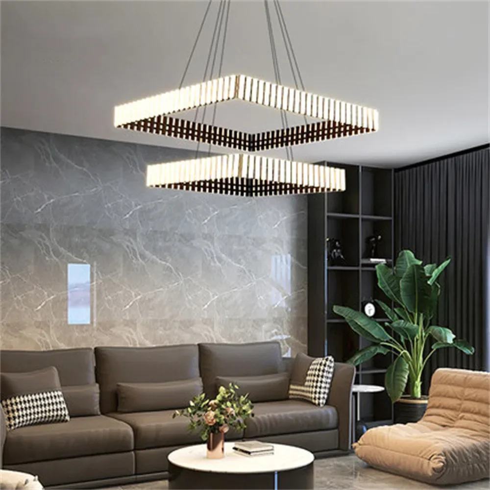Modern Black and White Chandelier Living Room Decoration Piano Chandelier Luminaire Suspension Restaurant Hanging Light - Image 6
