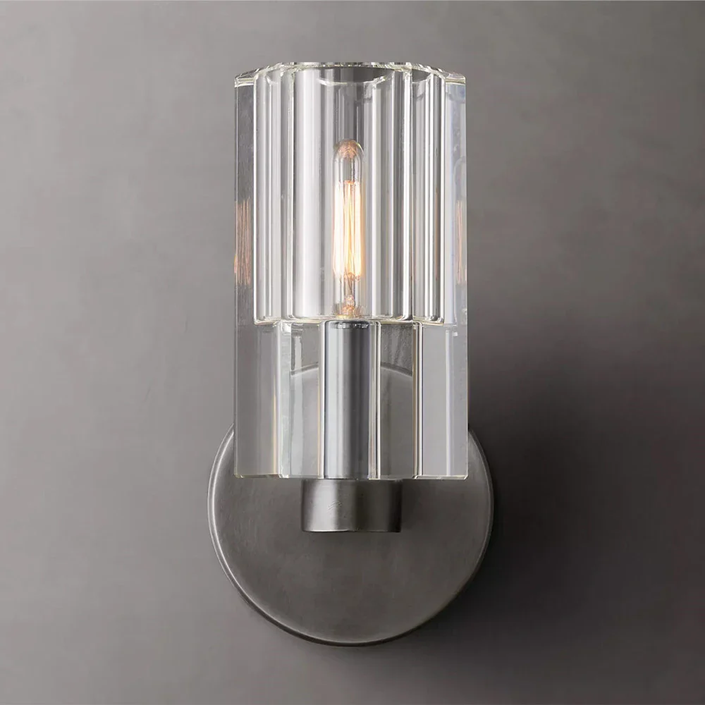 Modern brass LED wall lamp, indoor transparent crystal lamp, household decoration, bedside living room - Image 2