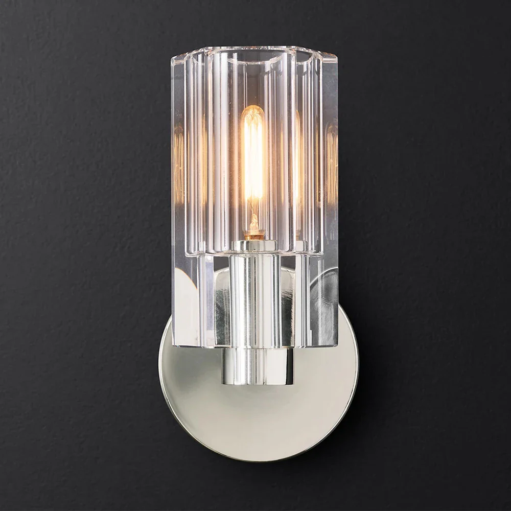 Modern brass LED wall lamp, indoor transparent crystal lamp, household decoration, bedside living room - Image 6