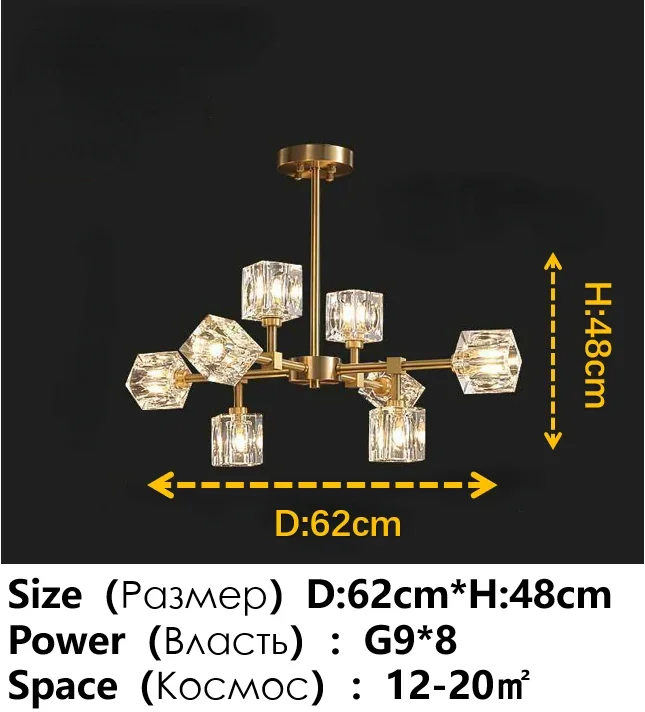 Modern Ceiling Crystal Chandelier Table, Restaurant, Kitchen Bar LED Chandelier Minimalist Home Decoration Light Luxury Crystal - Image 14