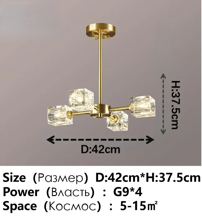 Modern Ceiling Crystal Chandelier Table, Restaurant, Kitchen Bar LED Chandelier Minimalist Home Decoration Light Luxury Crystal - Image 7