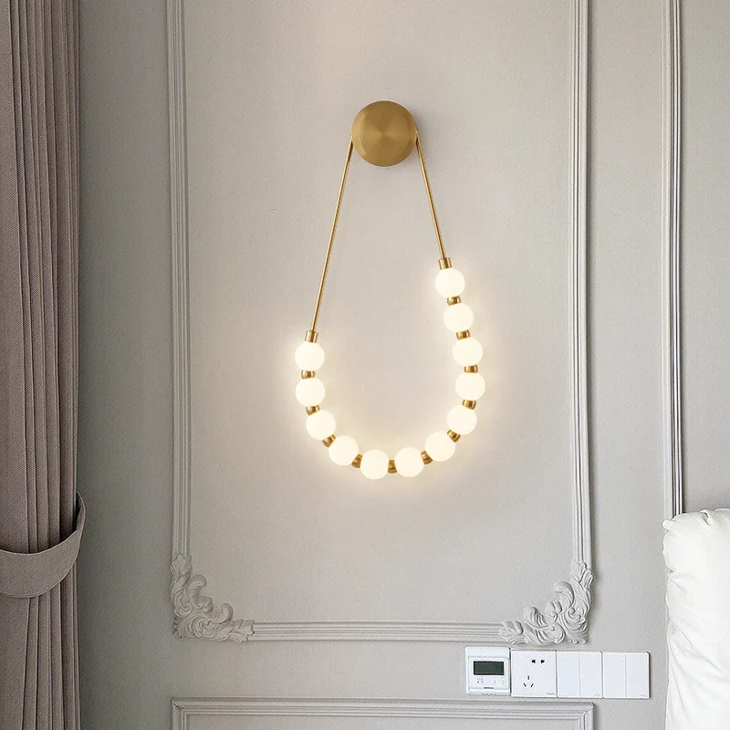 Modern Decorative Art Necklace LED Wall Lamp White Acrylic Ball Lamp for Living Room, Sofa, Bedside, Corridor - Image 3