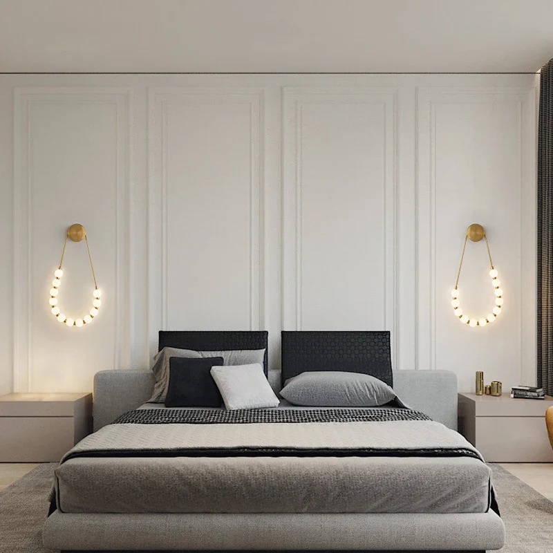Modern Decorative Art Necklace LED Wall Lamp White Acrylic Ball Lamp for Living Room, Sofa, Bedside, Corridor - Image 4
