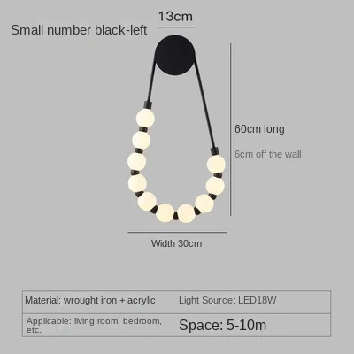 Modern Decorative Art Necklace LED Wall Lamp White Acrylic Ball Lamp for Living Room, Sofa, Bedside, Corridor - Image 7