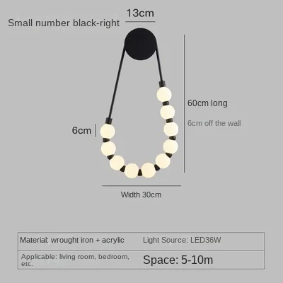 Modern Decorative Art Necklace LED Wall Lamp White Acrylic Ball Lamp for Living Room, Sofa, Bedside, Corridor - Image 8