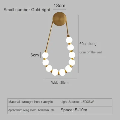 Modern Decorative Art Necklace LED Wall Lamp White Acrylic Ball Lamp for Living Room, Sofa, Bedside, Corridor - Image 9