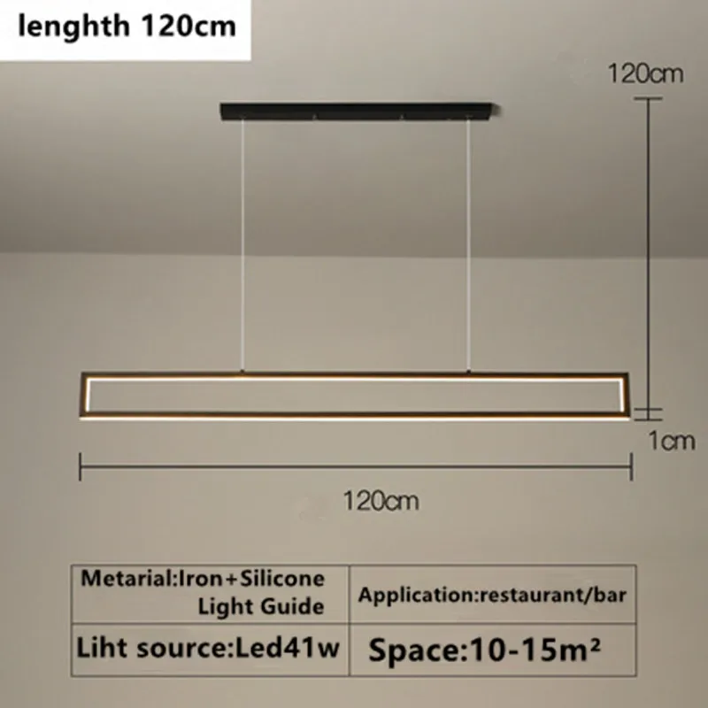 Modern LED black dimming living room light used for hanging decoration of restaurant, coffee shop, bar lighting fixtures - Image 7