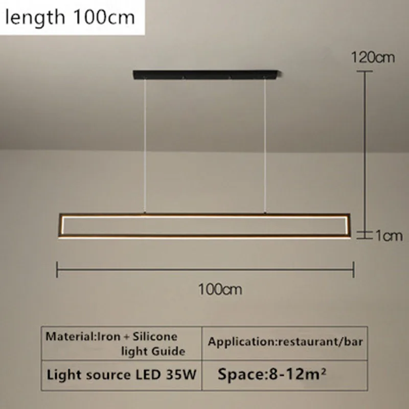 Modern LED black dimming living room light used for hanging decoration of restaurant, coffee shop, bar lighting fixtures - Image 8