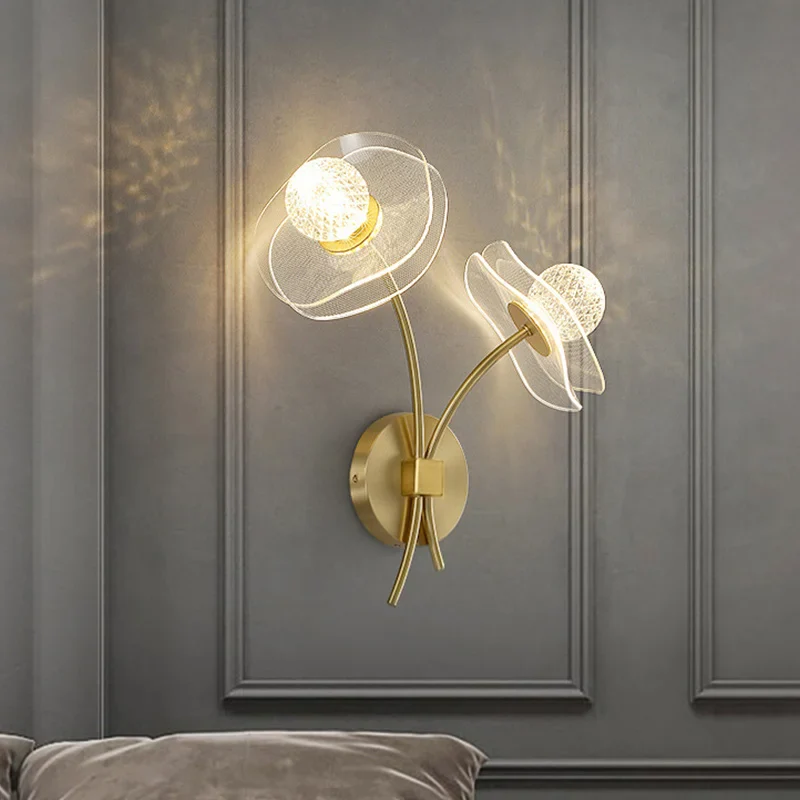 Modern Led personalized decoration lotus leaf garden wall lamp, bedside bedroom, living room, staircase, corridor, kitchen backg - Image 2