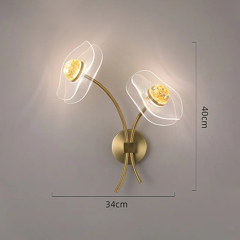 Modern Led personalized decoration lotus leaf garden wall lamp, bedside bedroom, living room, staircase, corridor, kitchen backg - Image 22