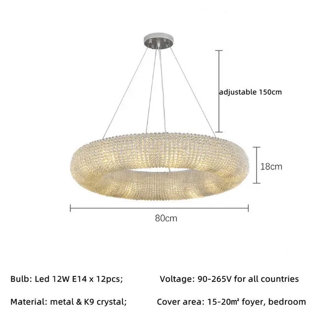 Modern Luxury Crystal Loft Chandelier Living Room Lustre Pendant Lamp Suspension Home Interior Decor Hanging Light Fixtures - Image 10