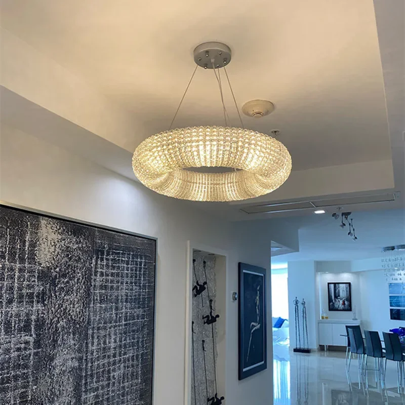 Modern Luxury Crystal Loft Chandelier Living Room Lustre Pendant Lamp Suspension Home Interior Decor Hanging Light Fixtures - Image 3