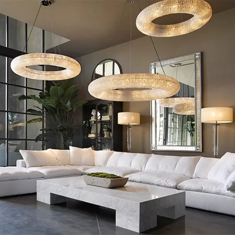 Modern Luxury Crystal Loft Chandelier Living Room Lustre Pendant Lamp Suspension Home Interior Decor Hanging Light Fixtures - Image 4