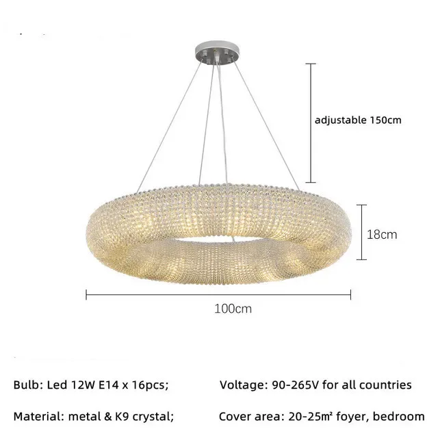 Modern Luxury Crystal Loft Chandelier Living Room Lustre Pendant Lamp Suspension Home Interior Decor Hanging Light Fixtures - Image 7