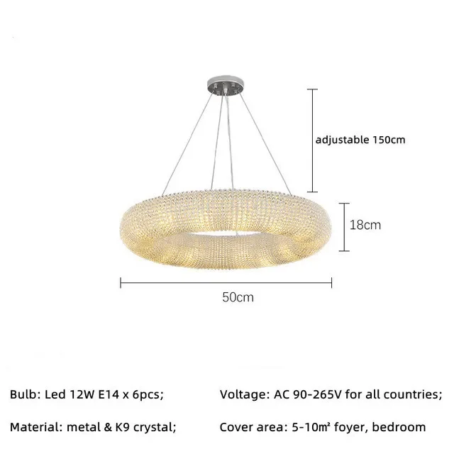 Modern Luxury Crystal Loft Chandelier Living Room Lustre Pendant Lamp Suspension Home Interior Decor Hanging Light Fixtures - Image 8