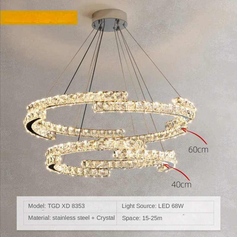 Modern Luxury K9 Crystal Led Chandelier In Dining Room, Nordic Living Room, Kitchen Lights, Bar, Bedroom Lighting Chandelier - Image 12