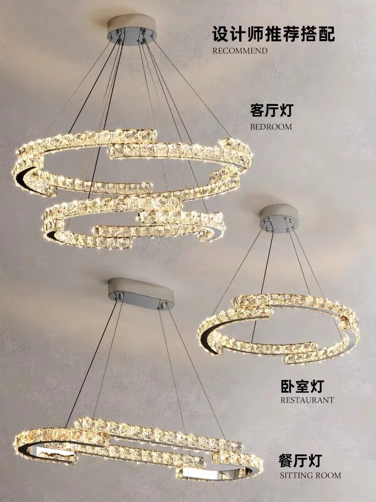 Modern Luxury K9 Crystal Led Chandelier In Dining Room, Nordic Living Room, Kitchen Lights, Bar, Bedroom Lighting Chandelier - Image 4