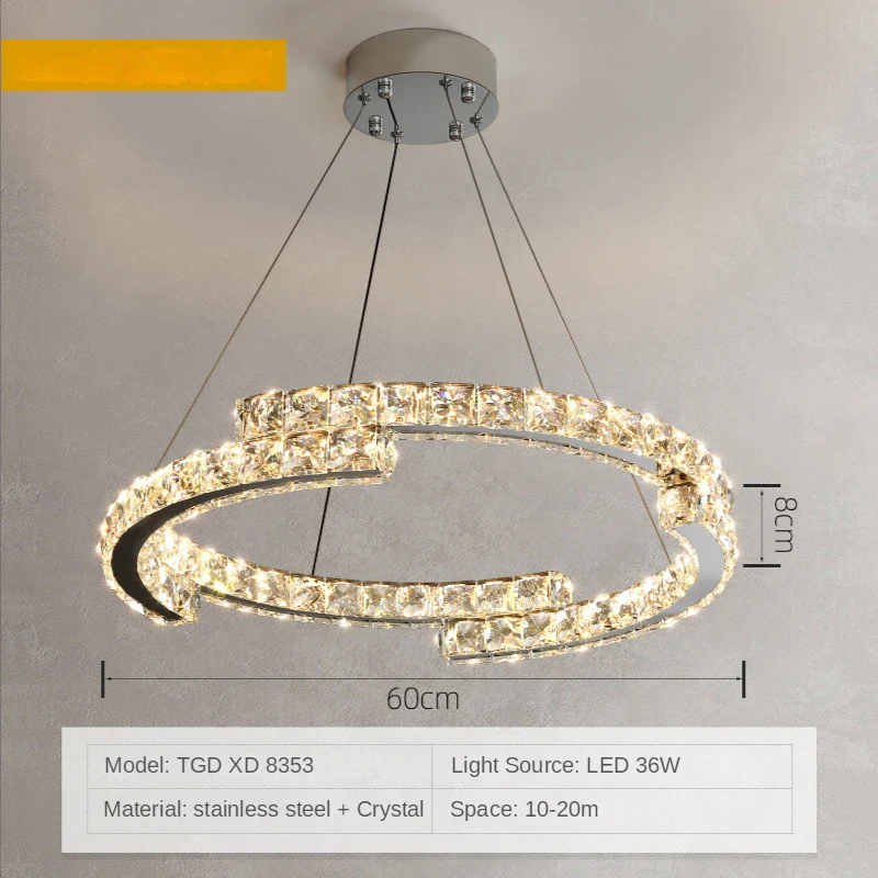 Modern Luxury K9 Crystal Led Chandelier In Dining Room, Nordic Living Room, Kitchen Lights, Bar, Bedroom Lighting Chandelier - Image 8