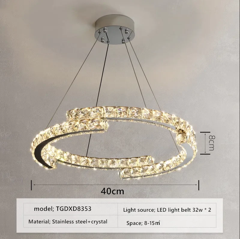 Modern Luxury K9 Crystal Led Chandelier In Dining Room, Nordic Living Room, Kitchen Lights, Bar, Bedroom Lighting Chandelier - Image 9