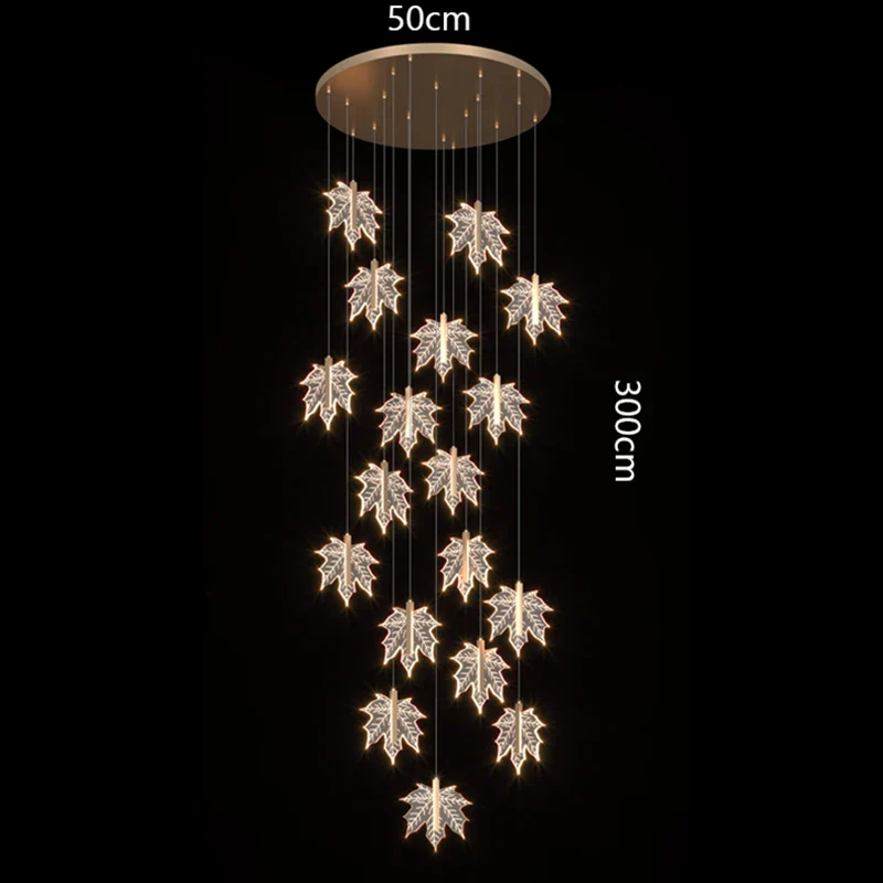 Modern Luxury Villa Maple Leaf Acrylic Chandelier Living Room, Hotel Lobby, Attic, Restaurant Light Luxury Decorative Chandelier - Image 8