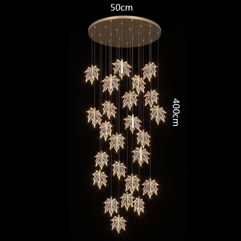 Modern Luxury Villa Maple Leaf Acrylic Chandelier Living Room, Hotel Lobby, Attic, Restaurant Light Luxury Decorative Chandelier - Image 9