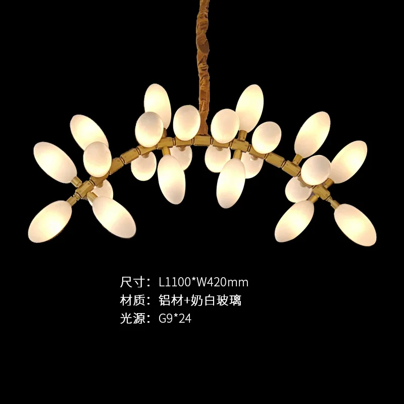 Modern Luxury White Glass Grape Shaped Duplex Villa Chandelier, Living Room, Dining Room, Hotel Circular Decorative Chandelier - Image 12
