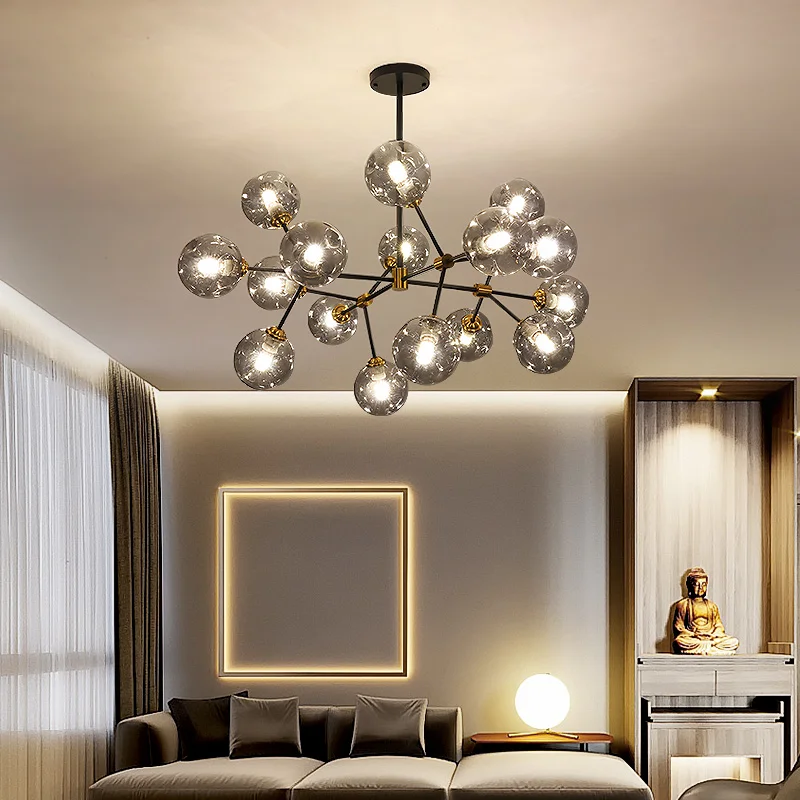 Modern minimalist kitchen, family, bedroom, dining-room, droplight attic luxury glass bubbles molecular droplight - Image 2