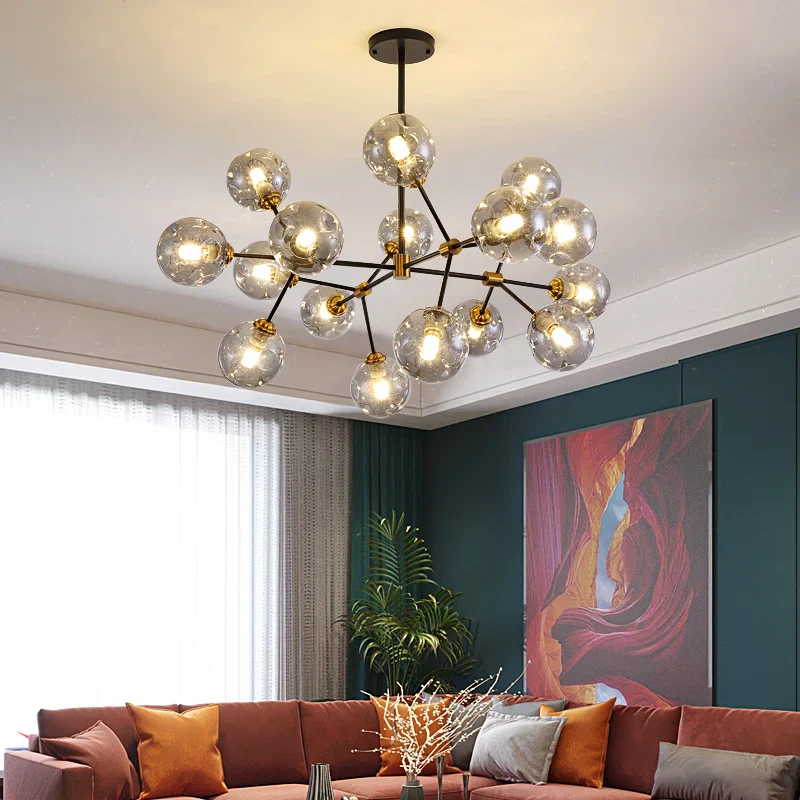 Modern minimalist kitchen, family, bedroom, dining-room, droplight attic luxury glass bubbles molecular droplight - Image 4
