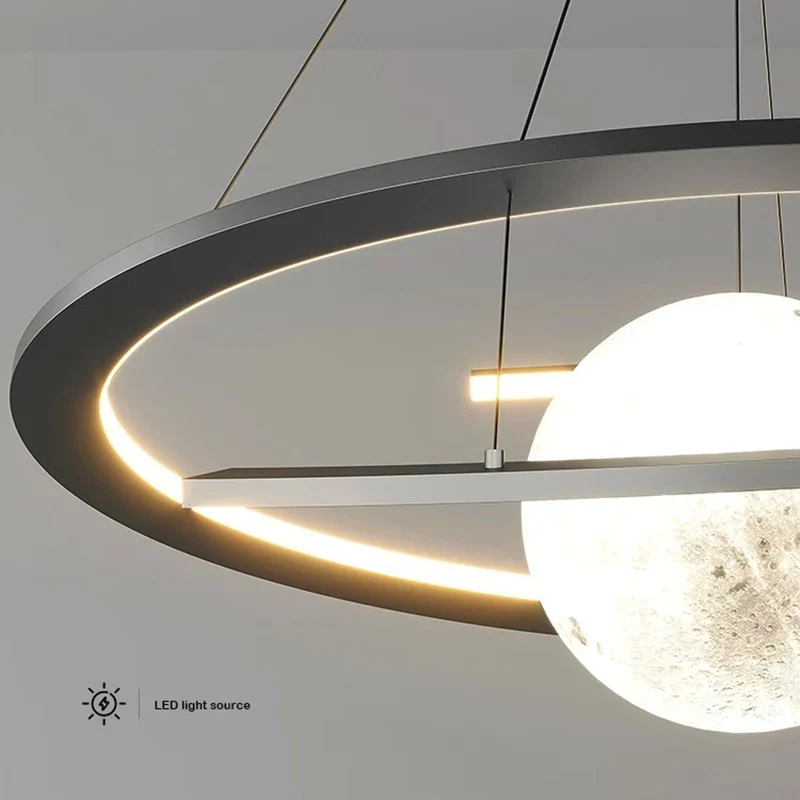 Modern minimalist LED dining room chandelier Nordic personality indoor living room lights, kitchen bar decoration chandelier - Image 4