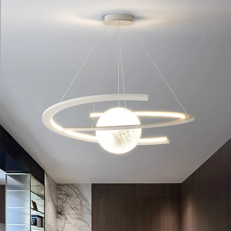 Modern minimalist LED dining room chandelier Nordic personality indoor living room lights, kitchen bar decoration chandelier - Image 5