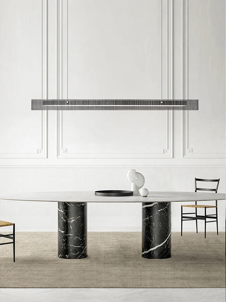 Modern Minimalist Restaurant Chandelier, Dimple Geometric Word, Island Table, High-end Glass, Nordic Light Luxury Bar, Bar Light - Image 3