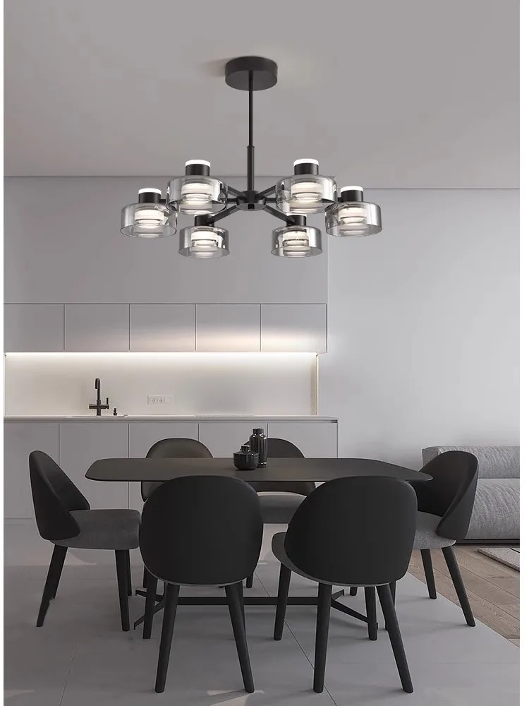 Modern new LED Italian full copper living room chandelier designer home dining room, kitchen bar lamp bedroom glass chandelier - Image 3