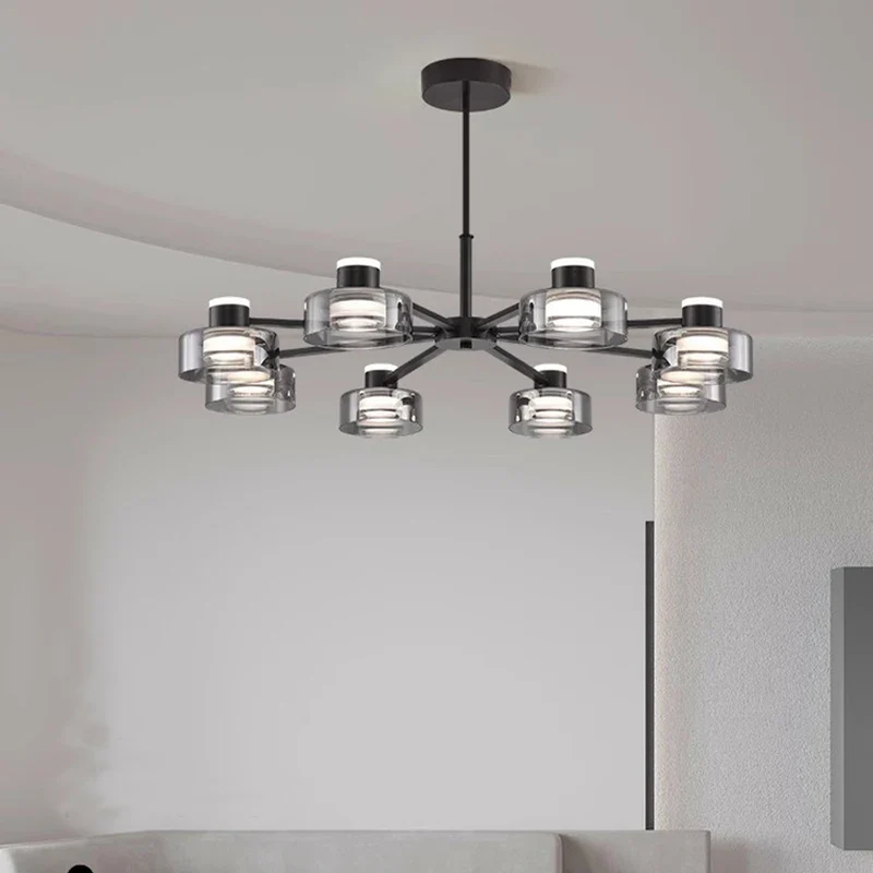 Modern new LED Italian full copper living room chandelier designer home dining room, kitchen bar lamp bedroom glass chandelier - Image 4