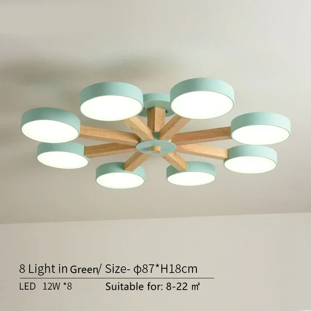 Modern Wooden Ceiling Light For Living Room 3/6/8 Lights Indoor Led Lights Luminaire Suspension Decoration Bedroom Hanglamp - Image 15