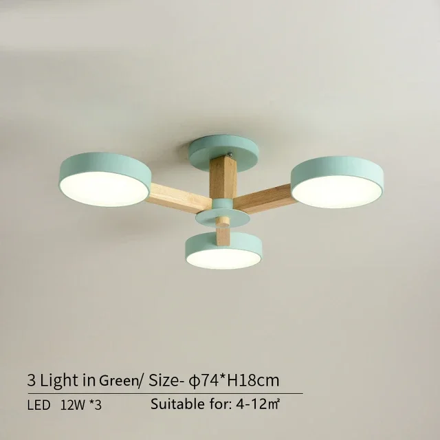 Modern Wooden Ceiling Light For Living Room 3/6/8 Lights Indoor Led Lights Luminaire Suspension Decoration Bedroom Hanglamp - Image 9