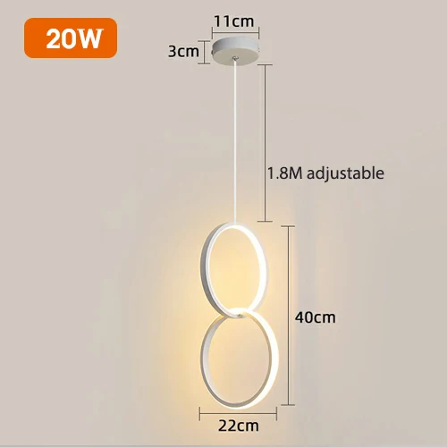 Moderne minimaliste LED longue ligne unique tête lustre café bar lampe de table chambre lampe de chevet restaurant suspension lumières - Image 22